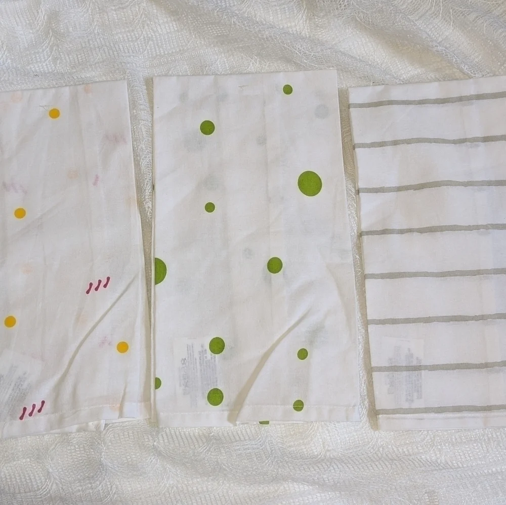 Cute Flour Sack Kitchen Towels x3